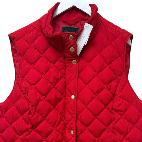 TALBOTS Quilted Down Vest Plus Size 2X Holiday Red Puffer Womens Jacket NWT - Picture 2 of 11